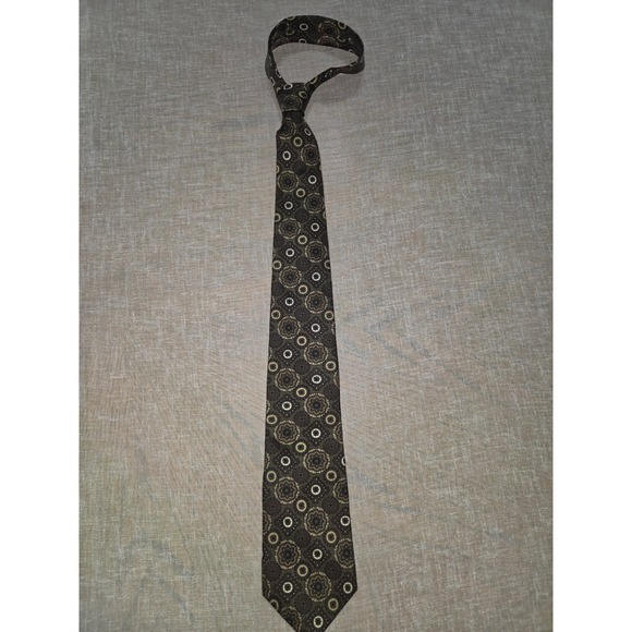 GAP Other - Gap Mens Silk Necktie Olive Green Brown Medallion Geometric Pattern Made in USA